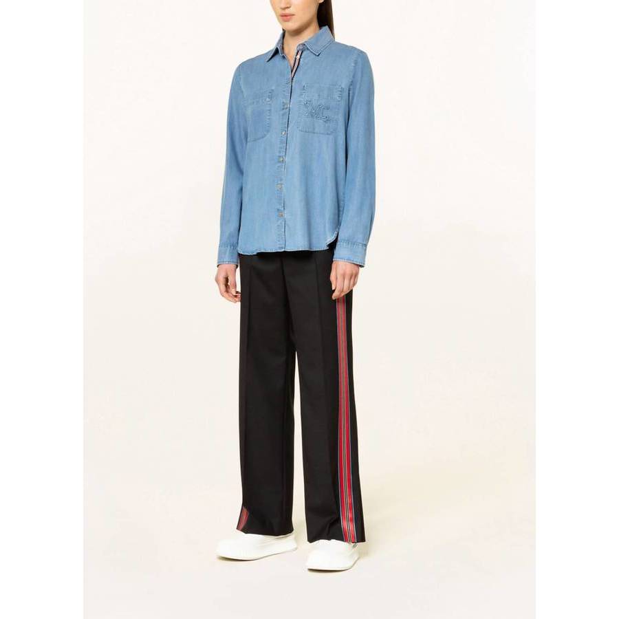 Marc Cain Prairie Muse Denim Look Tailored Fitted Waistcoat Indigo Blue