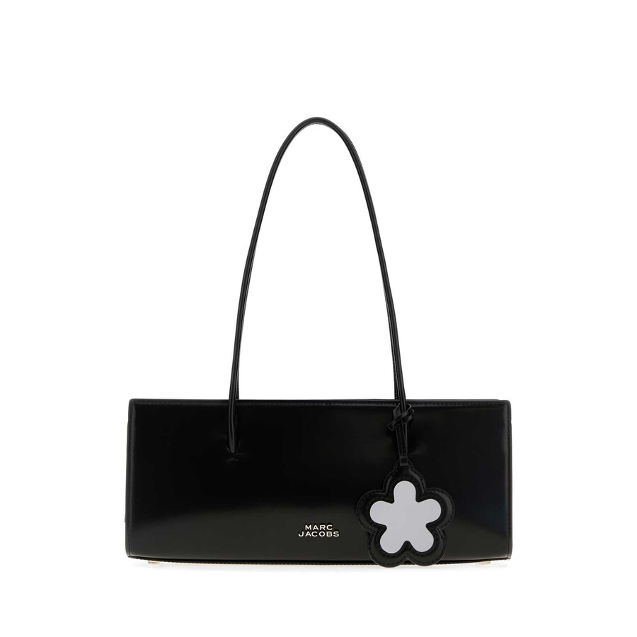 Marc Jacobs Black Leather The Glam Mirror Shoulder Bag In Black