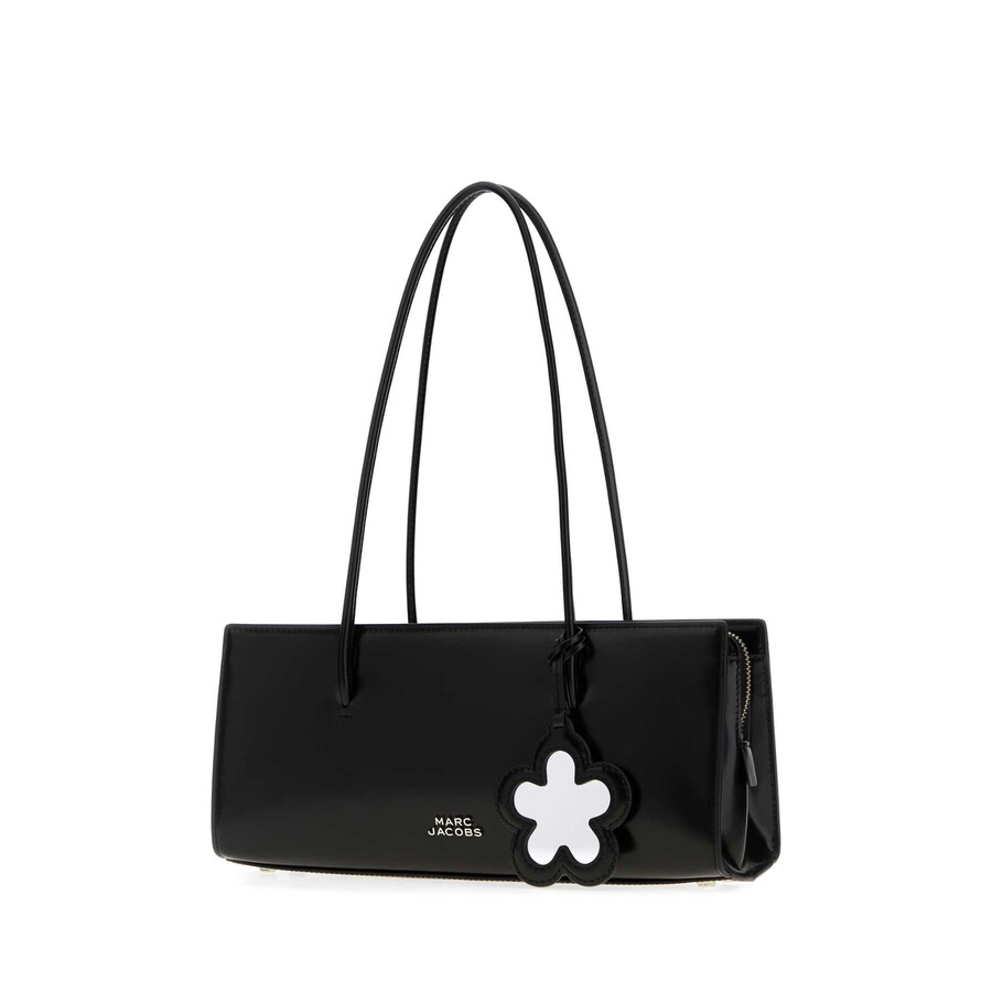 Marc Jacobs Black Leather The Glam Mirror Shoulder Bag In Black