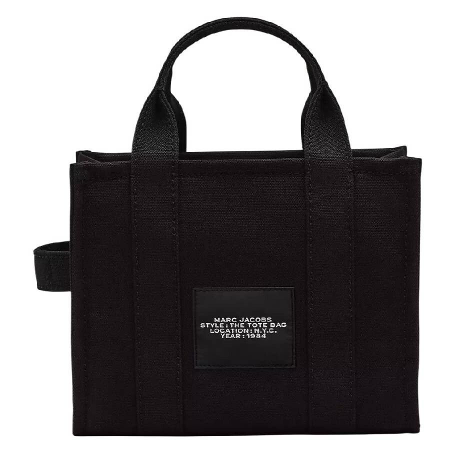 Marc Jacobs Cotton Canvas Tote Bag In Black