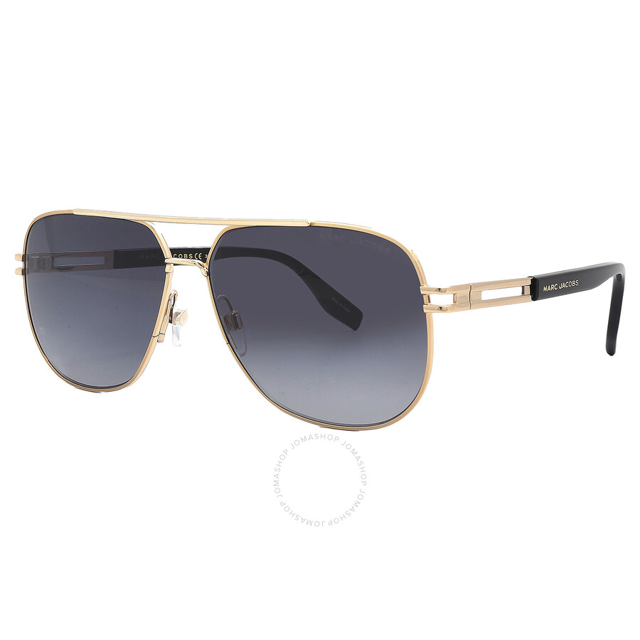 Marc Jacobs Dark Grey Shaded Navigator Men's Sunglasses Marc 633/s 0rhl/9o 60 In Black / Dark / Gold / Grey