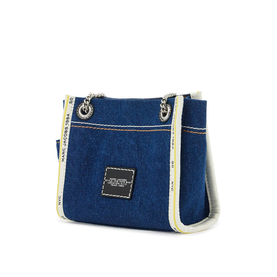 Marc Jacobs Denim Chain Crossbody Tote Bag In Blue
