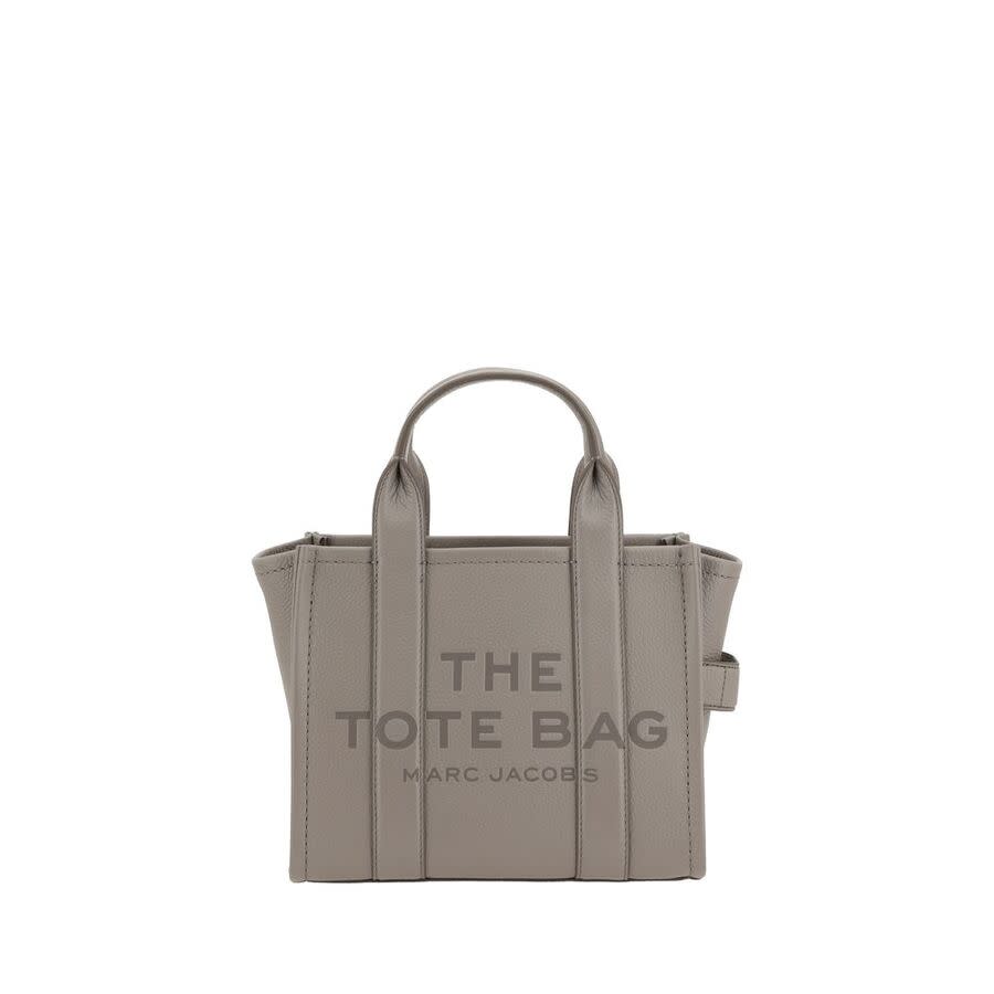 Marc Jacobs Grained Calf Leather Tote Bag — Gray