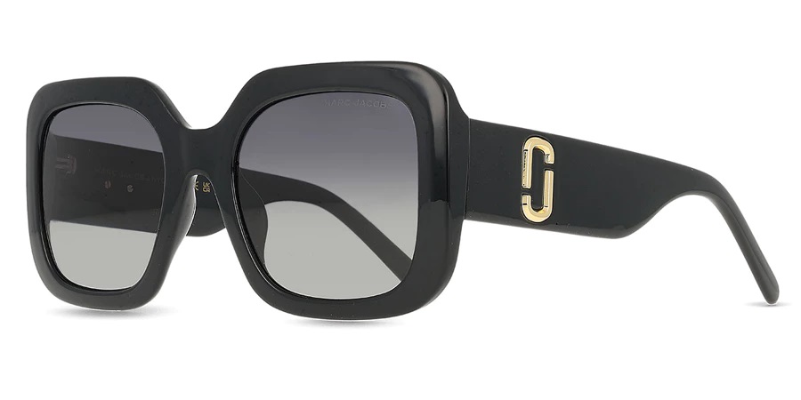Marc Jacobs Black Women\'s Sunglasses with Gradient Gray Lenses Marc Jacobs MARC 658S 008A/WJ Black Polarized Grey Square  main image 4