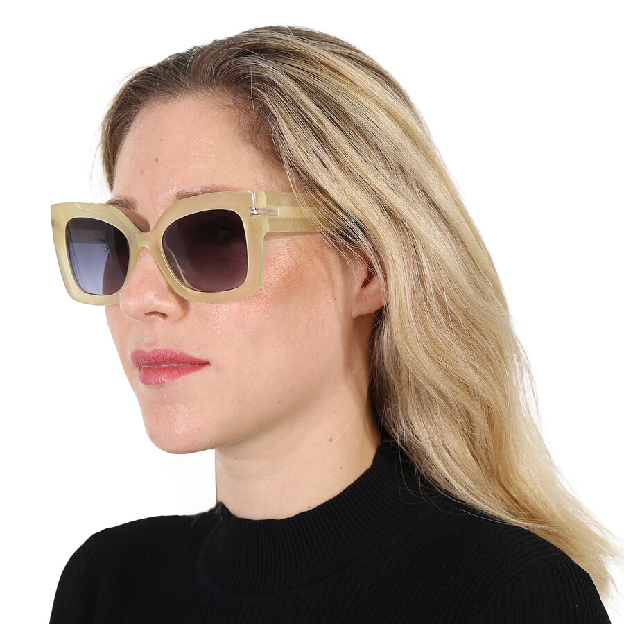 Marc Jacobs Grey Shaded Butterfly Ladies Sunglasses Mj 1073/s 040g/9o 53 In Grey / Yellow