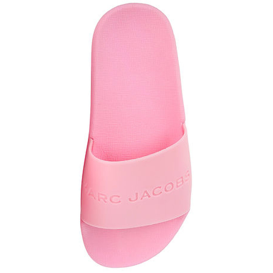 Marc Jacobs Kids Aqua Logo-debossed Slides In Pink