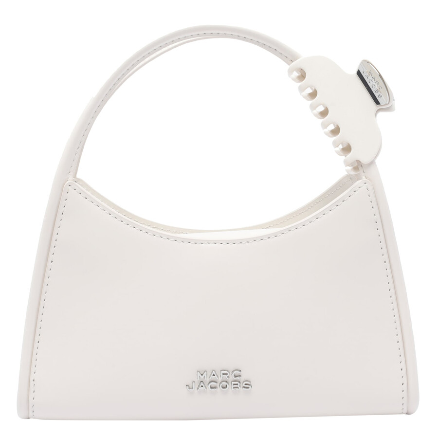 Marc Jacobs Logo The Claw Clip Shoulder Bag In White