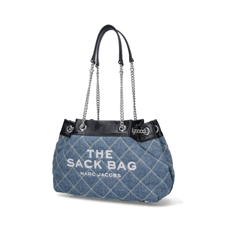 Marc Jacobs Medium Denim Bag The Quilted Chain Sack In Purple