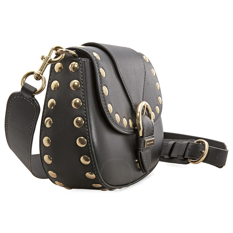  Studded Navigator Shoulder Bag- Black 