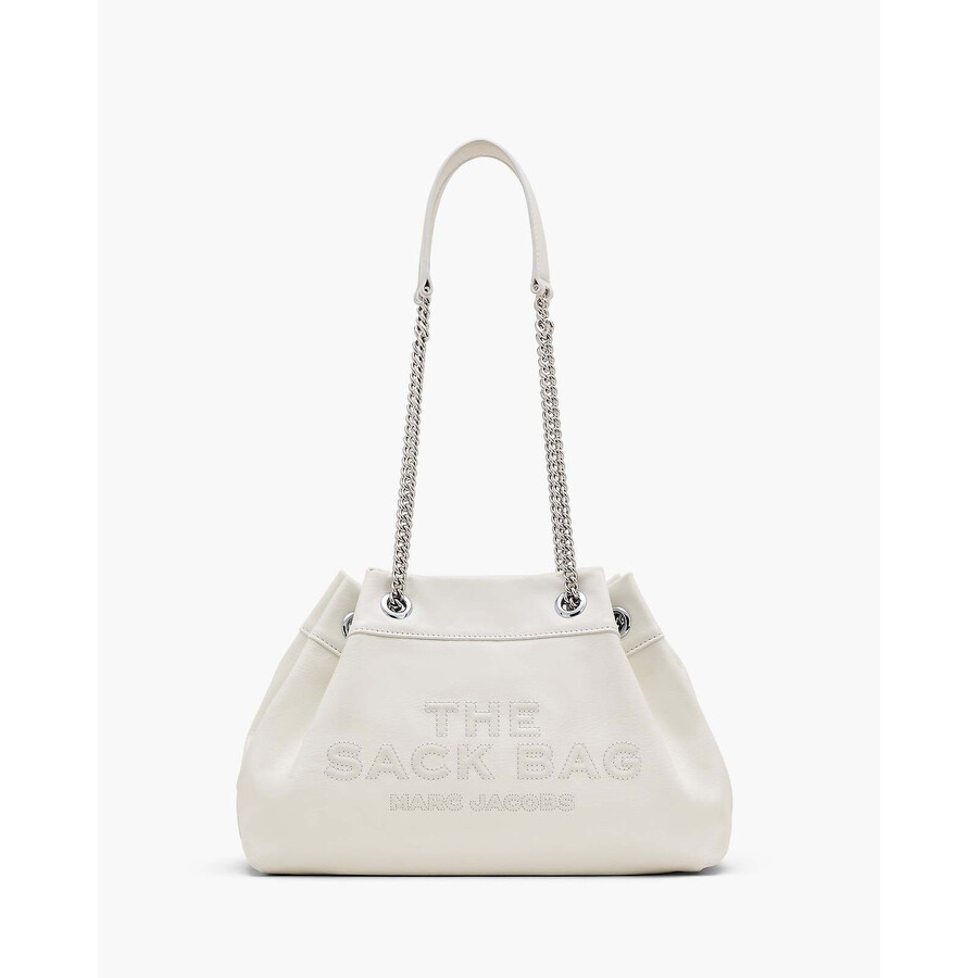 Marc Jacobs The Chain Sack Shoulder Bag In White Leather