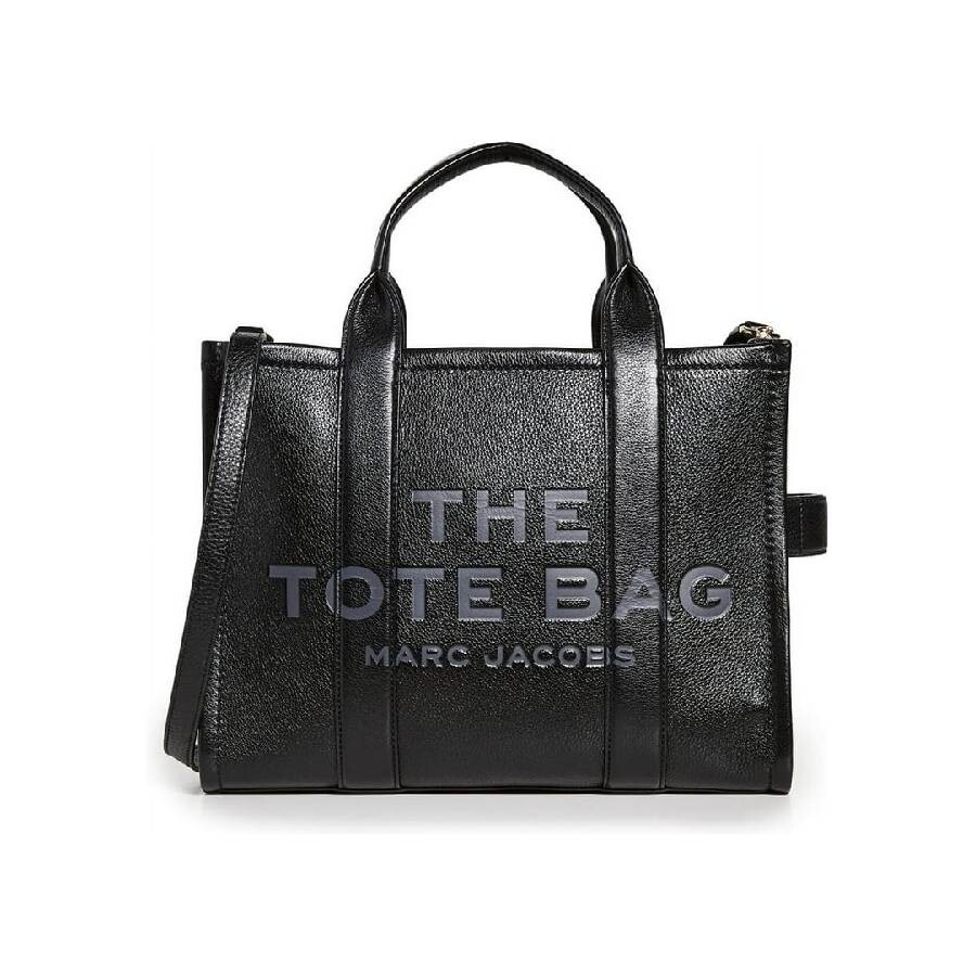 Marc Jacobs The Leather Medium Tote Bag In Black