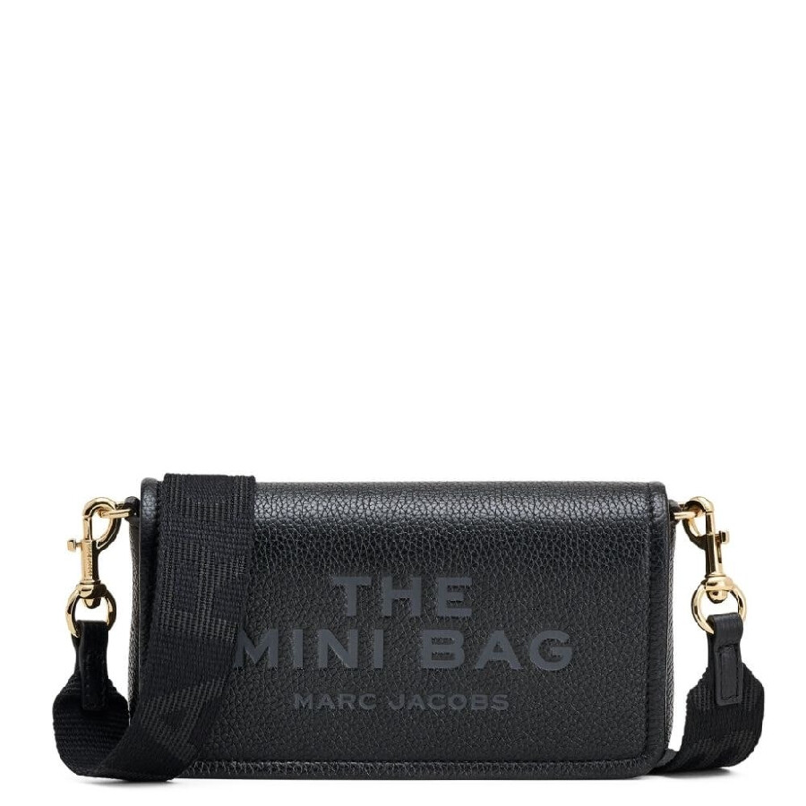 Marc Jacobs The Mini Bag Branded Leather Crossbody Bag In Black