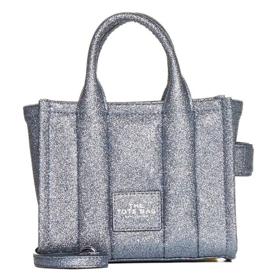 Marc Jacobs The Mini Glitter Tote Bag - Silver In Silver