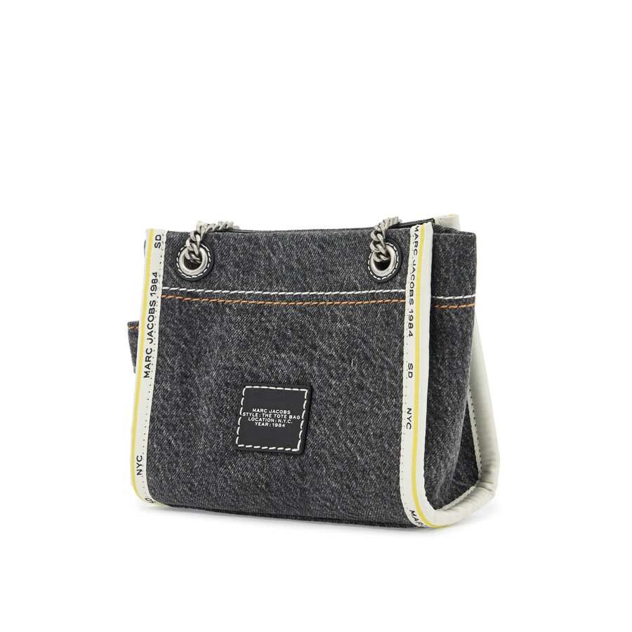 Marc Jacobs The Mini Tote Bag Denim In Gray
