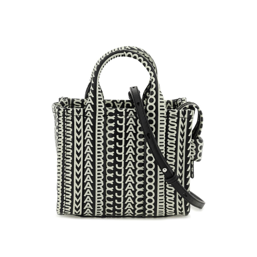 Marc Jacobs The Monogram Leather Micro Tote In Black