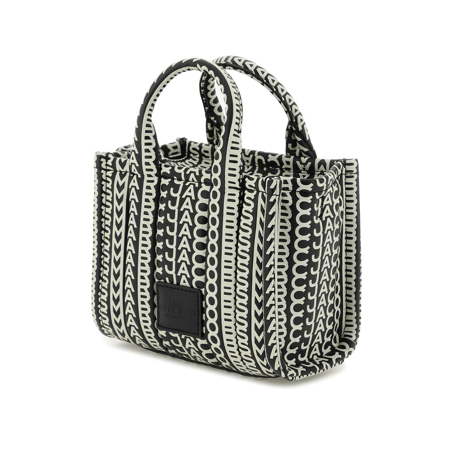 Marc Jacobs The Monogram Leather Micro Tote Bag In Black