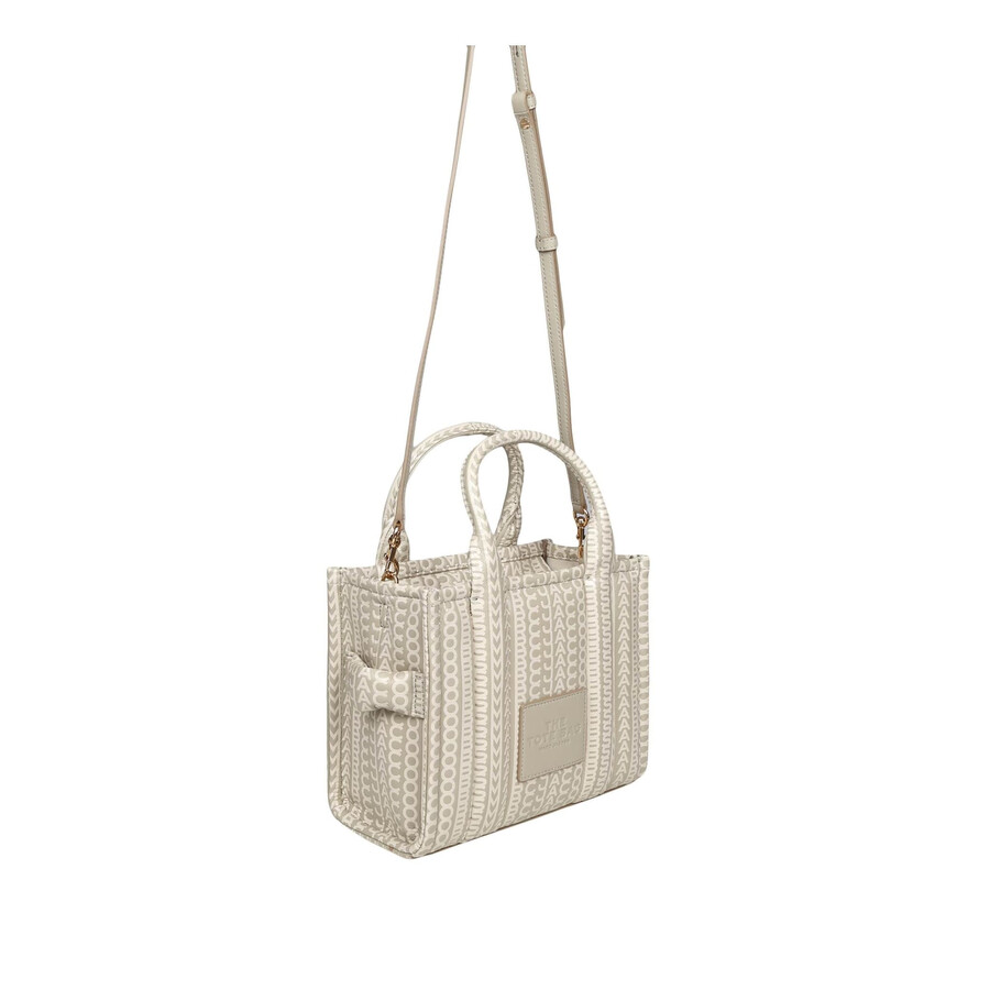 Marc Jacobs The Monogram Leather Mini Tote In Sand