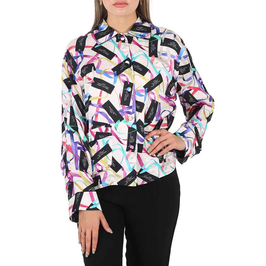 Marc Jacobs The Pajama Ribbon Print Top, Brand Size Medium V6000026-110 ...