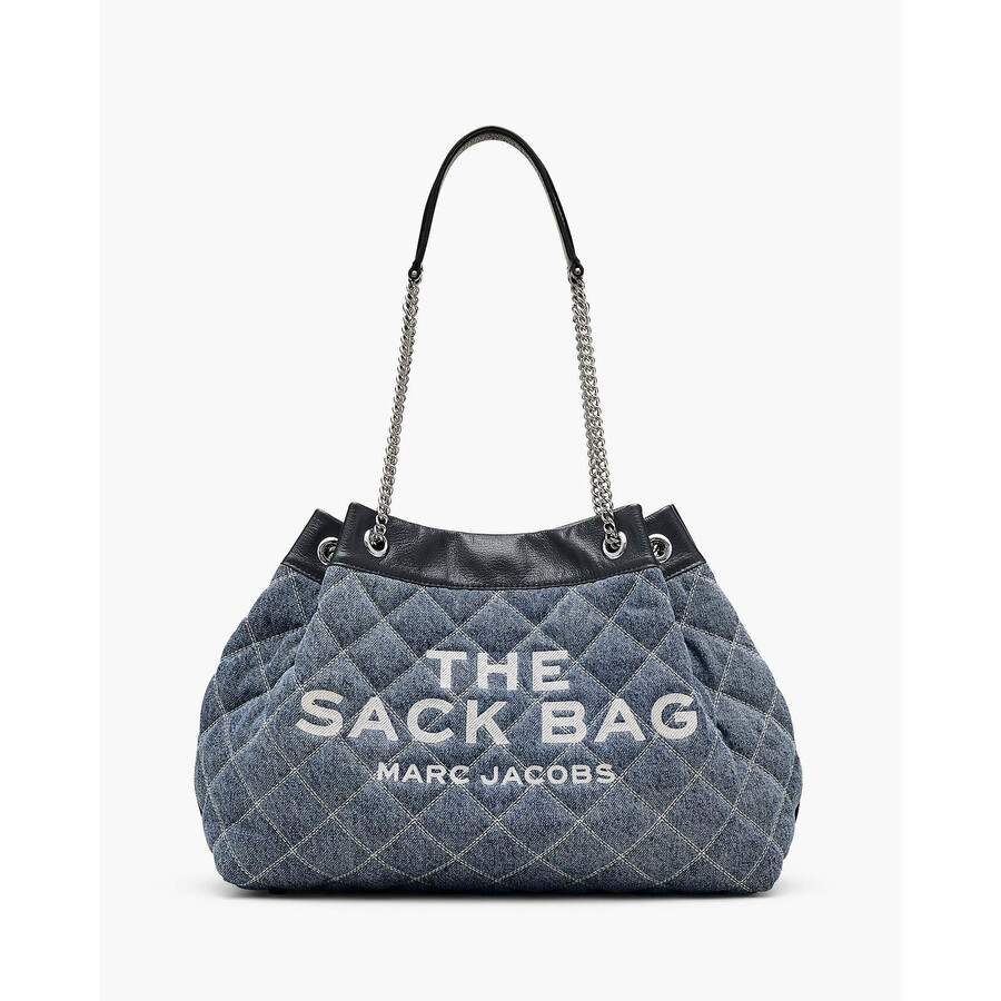 Marc Jacobs The Quilted Denim Chain Sack Bag In Purple
