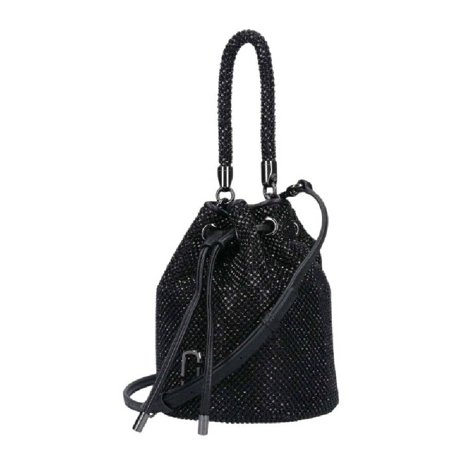 Marc Jacobs The Rhinestone Embellished Mini Bucket Bag In Black