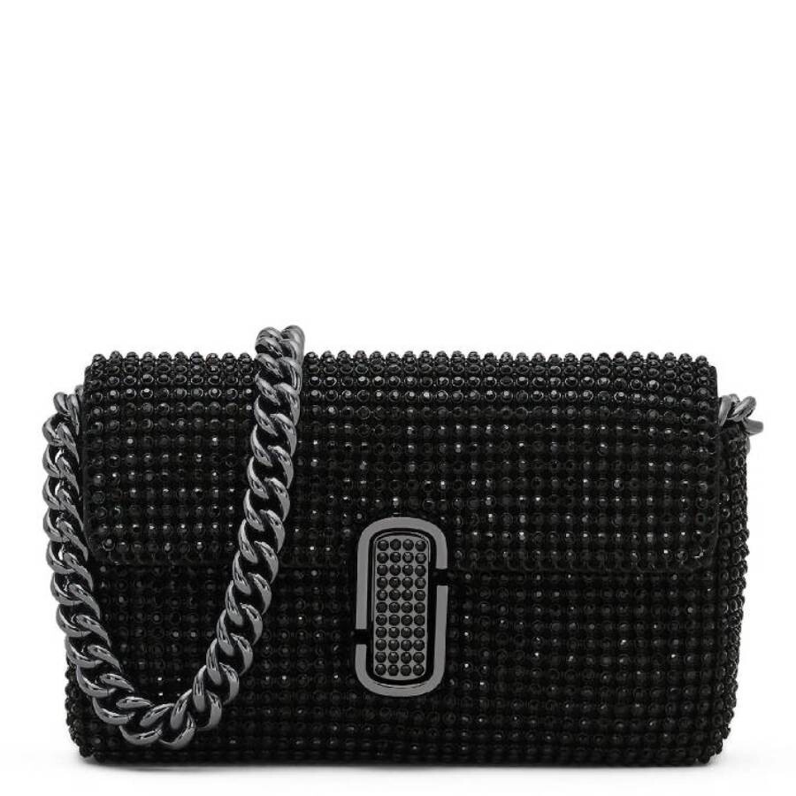 Marc Jacobs The Rhinestone J Marc Mini Shoulder Bag In Black