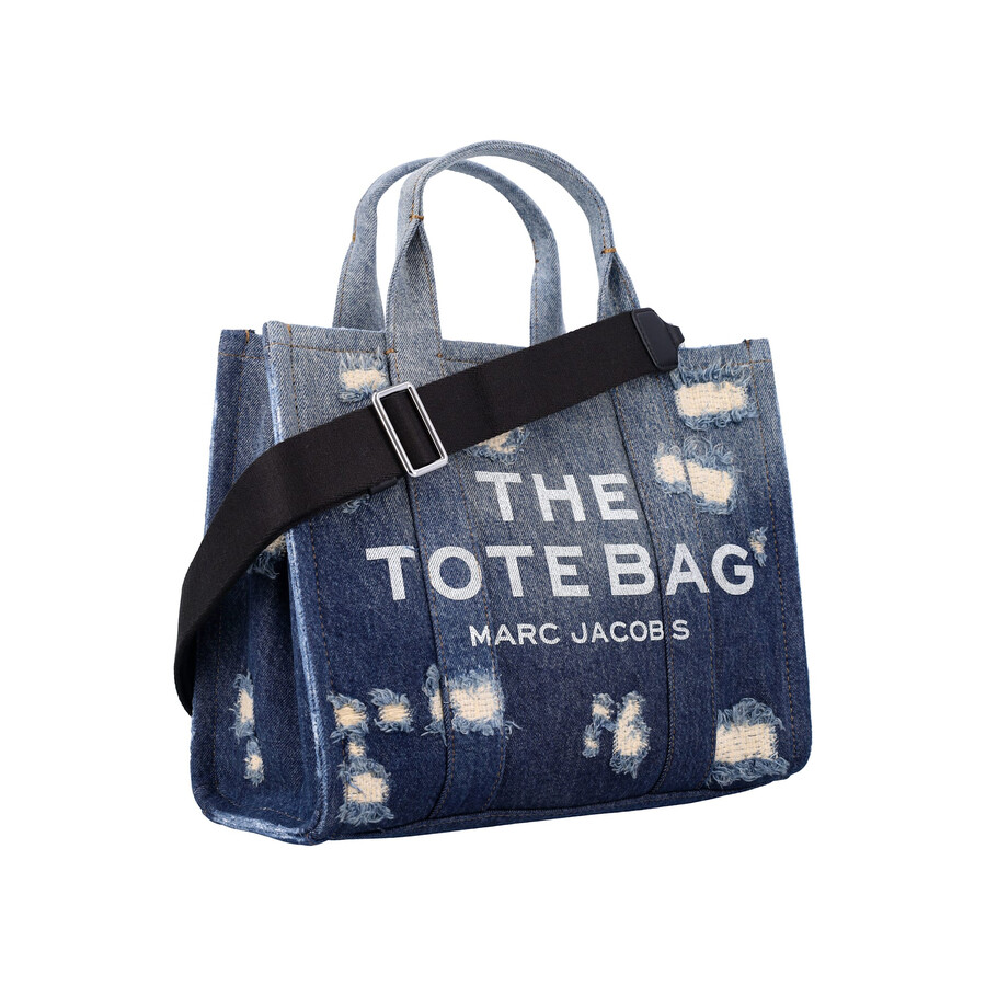 Marc Jacobs The Rip And Repair Denim Medium Tote Bag In Purple