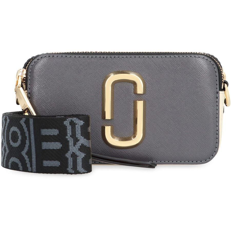 Marc Jacobs The Snapshot Leather Camera Bag In Gray