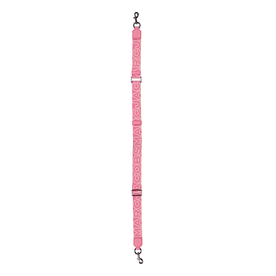 Marc Jacobs The Thin Outline Logo Webbing Strap In Pink
