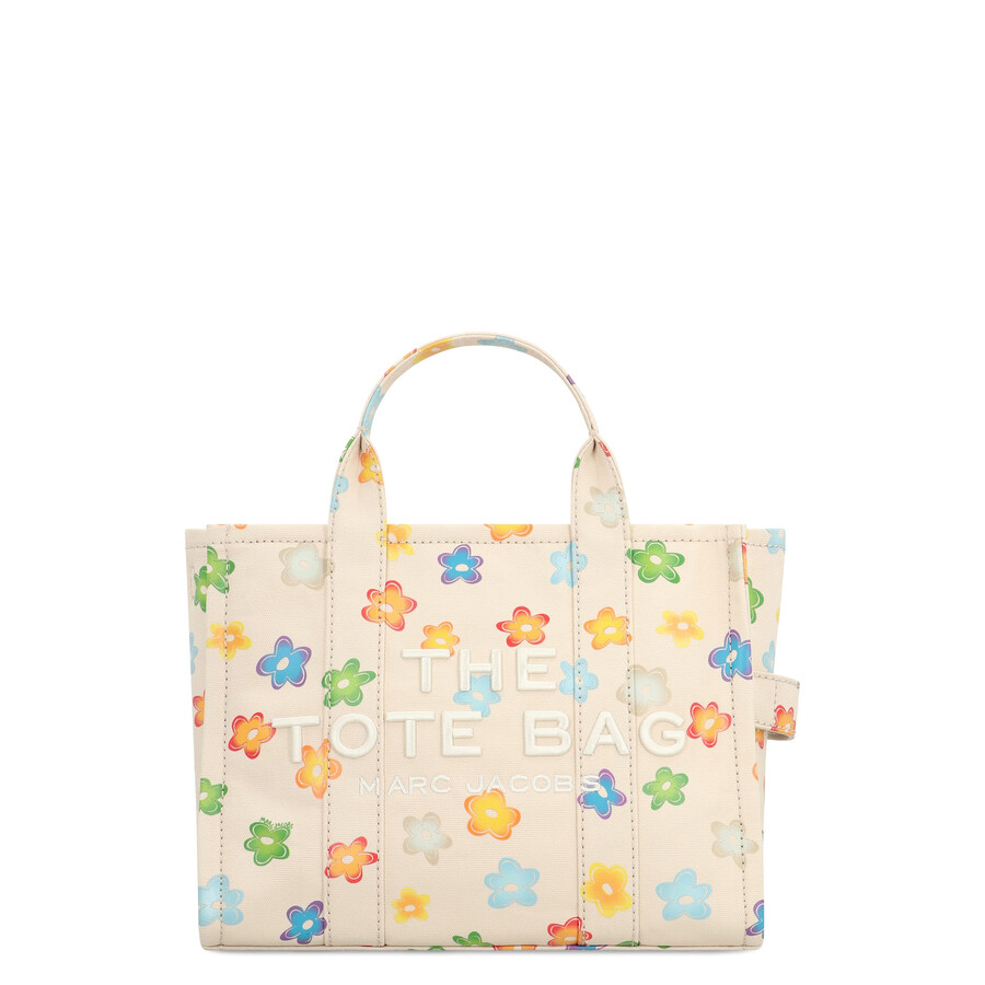 Marc Jacobs The Wild Daisy Canvas Medium Tote Bag In Neutral