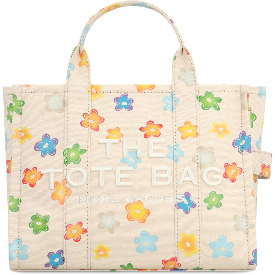 Marc Jacobs The Wild Daisy Canvas Medium Tote Bag In Neutral