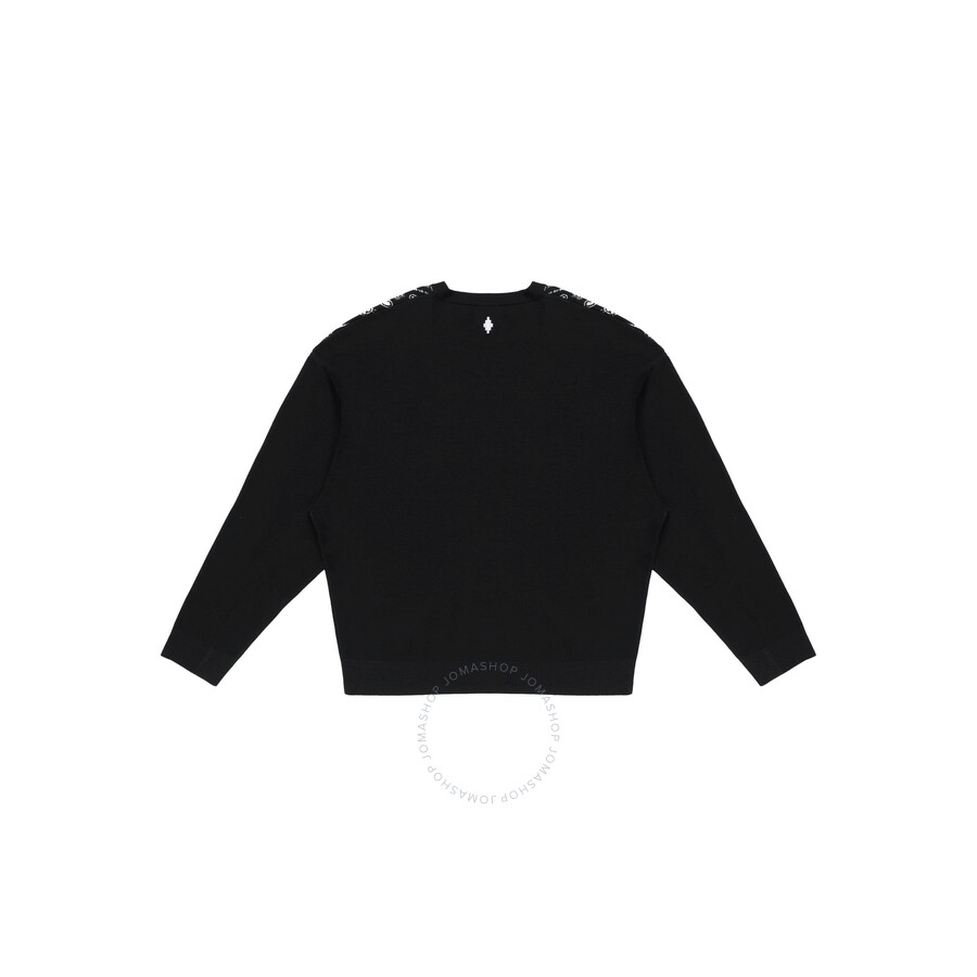 Marcelo Burlon County Of Milan Bandana Print Wool Blend Knit Sweater In White/black