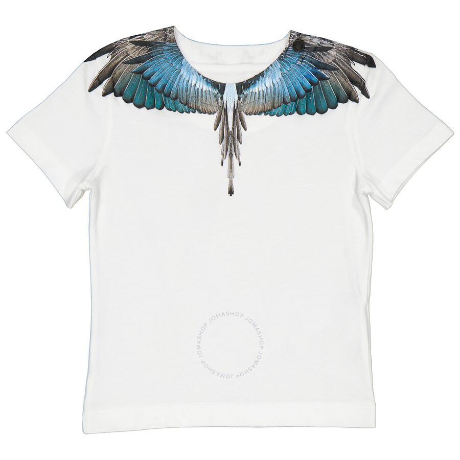 Shop Marcelo Burlon County Of Milan Marcelo Burlon Baby Eagle Print T-shirt For Kids In White