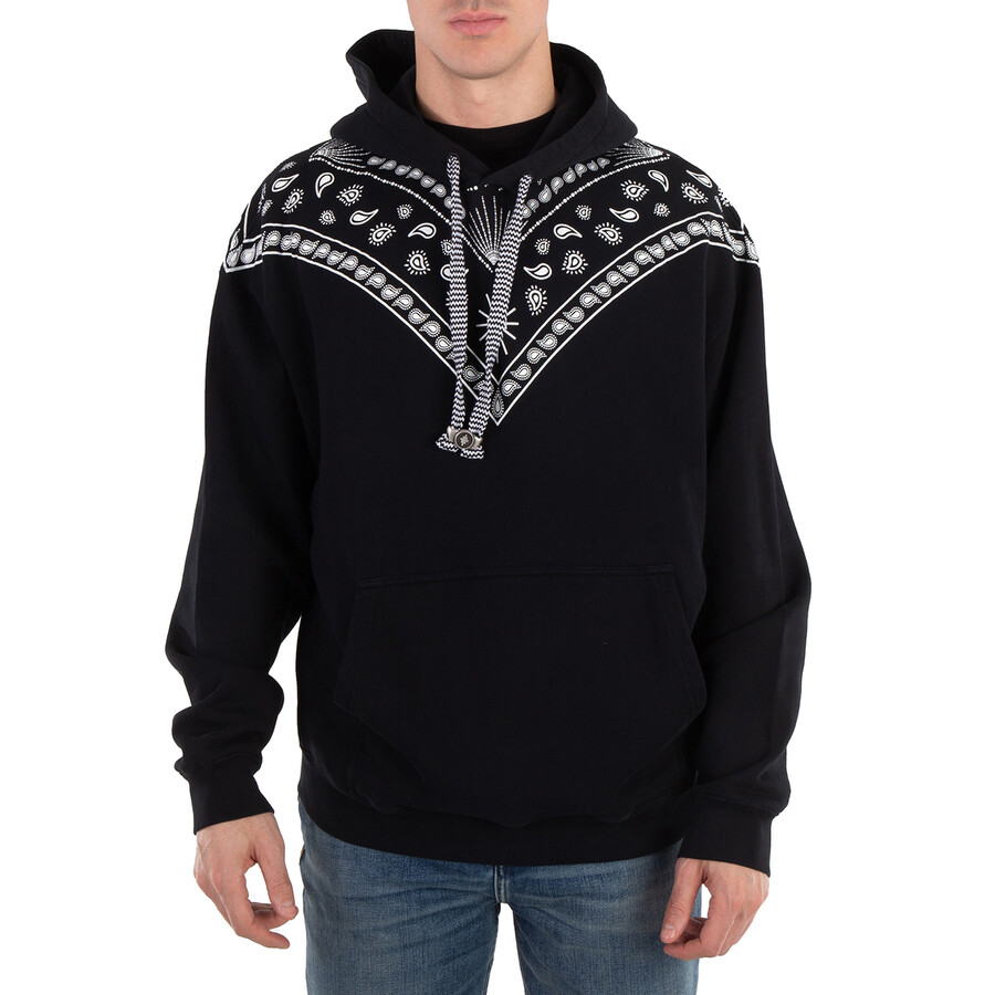 Marcelo Burlon Bandana-Embroidered Drawstring Hoodie, Size X