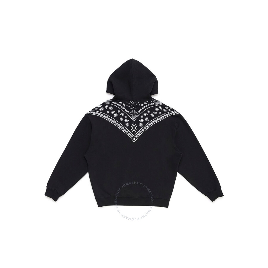 Marcelo Burlon County Of Milan Bandana-embroidered Drawstring Hoodie In White/black