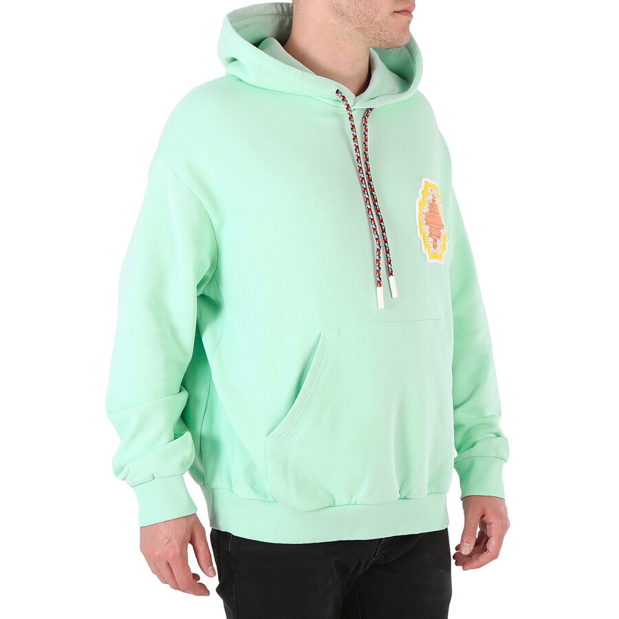 Shop Marcelo Burlon County Of Milan Marcelo Burlon Men's Baby Blue Macrame Cross Patch Hoodie