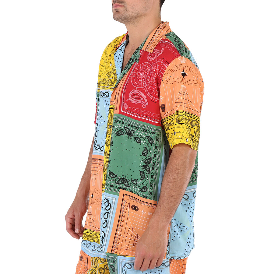 Marcelo Burlon County Of Milan Marcelo Burlon Bandana Print Shirt In Yellow/red