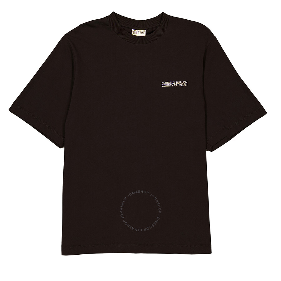 Marcelo Burlon County Of Milan Marcelo Burlon Men's Black White Cotton Crewneck T-shirt In White/black