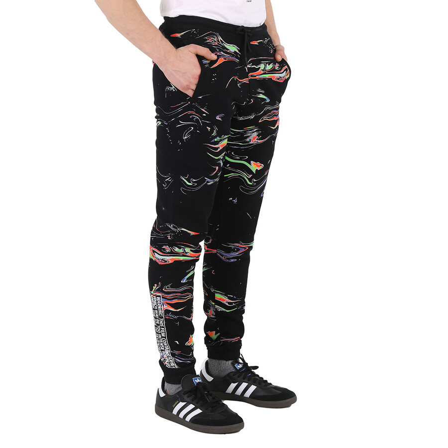 Shop Marcelo Burlon County Of Milan Marcelo Burlon Men's Multicolor Printed Sweatpants In Black/multi