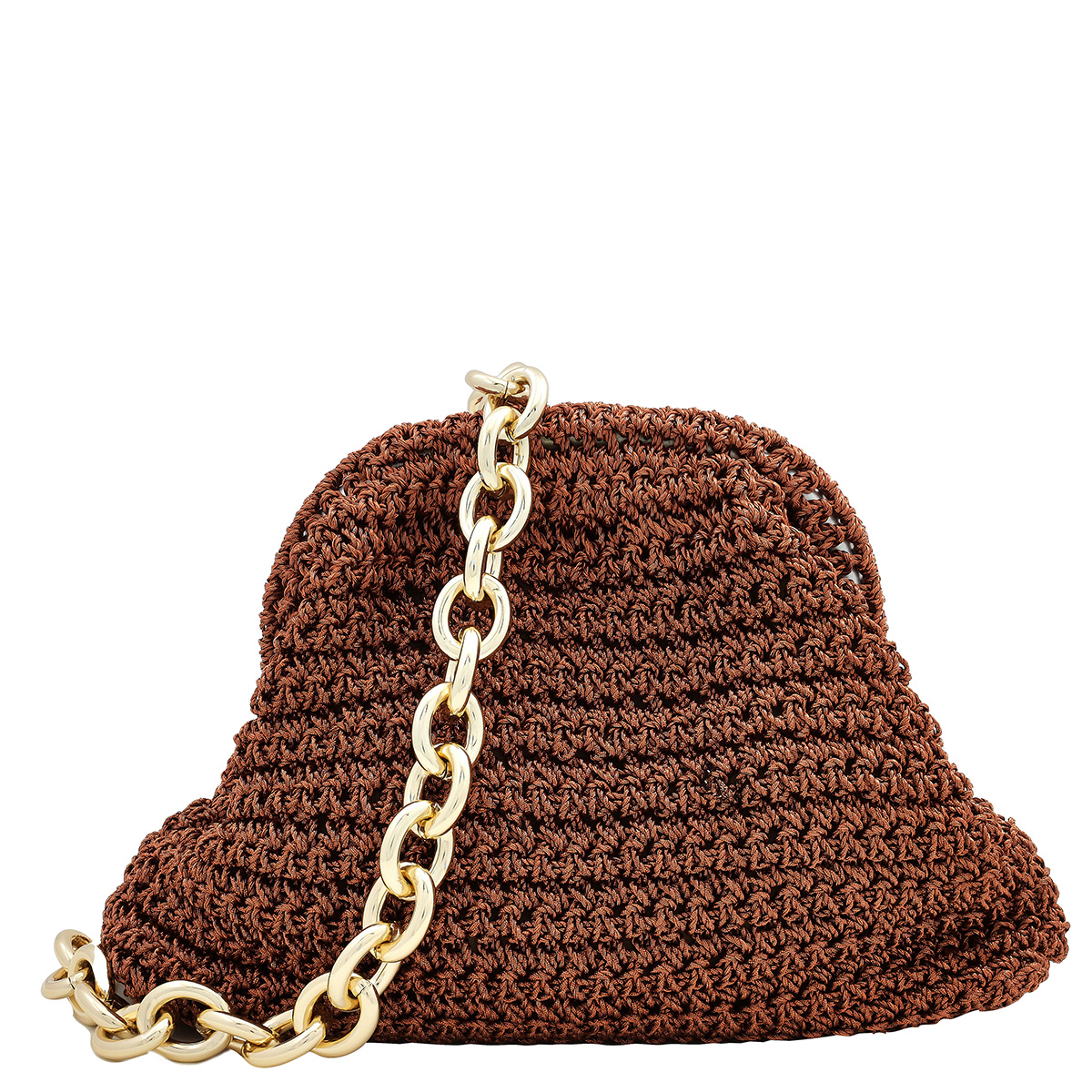 Maria La Rosa Rust Mini Game Metallic Crochet Clutch AWB22.2.1 MLR