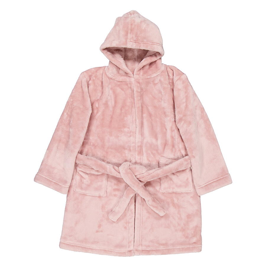 Girls Embroidered Logo Cotton Robe