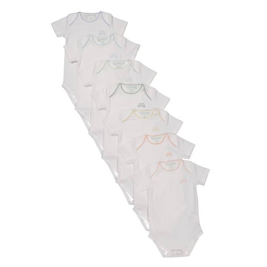 Marie Chantal Infant 7-piece Angel Wing Bodysuit Set In Gray