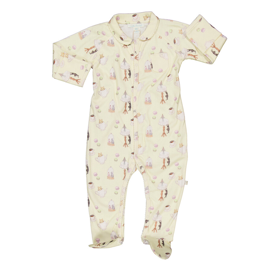 Infant Kittens Tea Party Cotton Sleepsuit