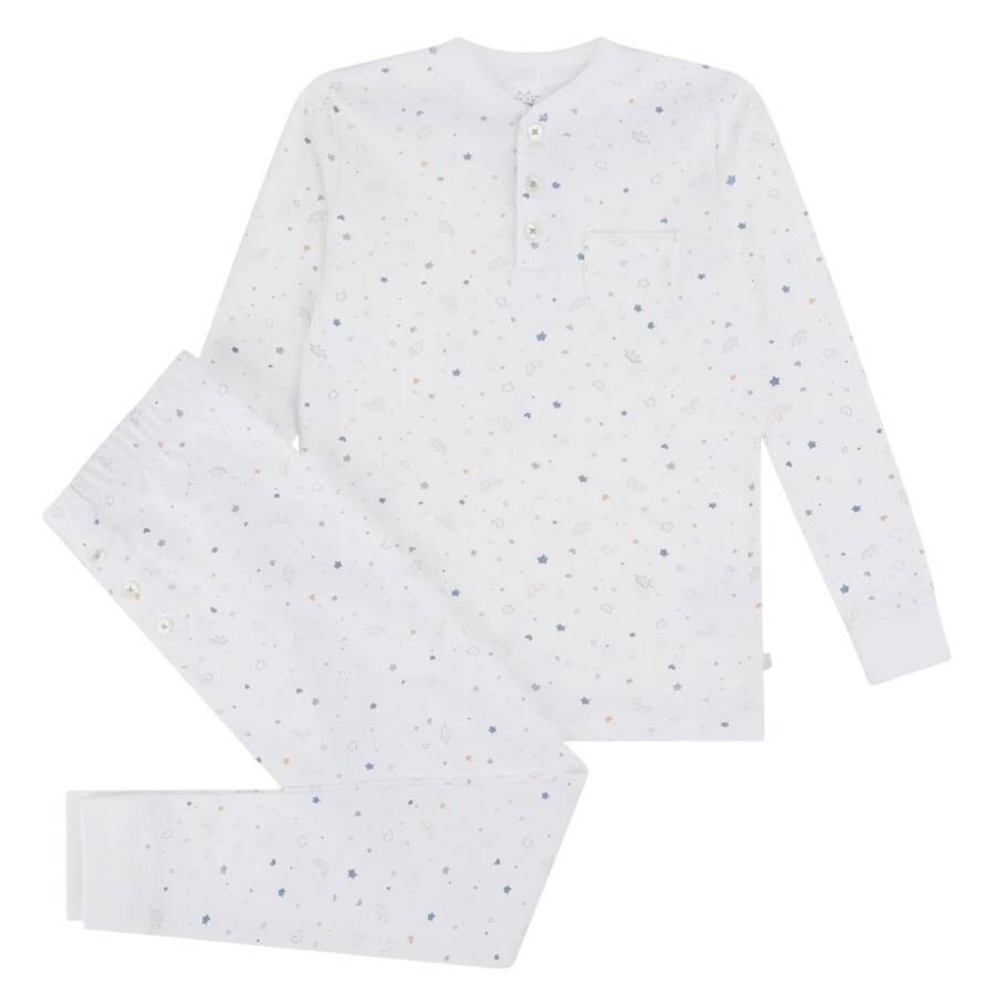 Kids Blue Print Star & Crown Print Pyjama