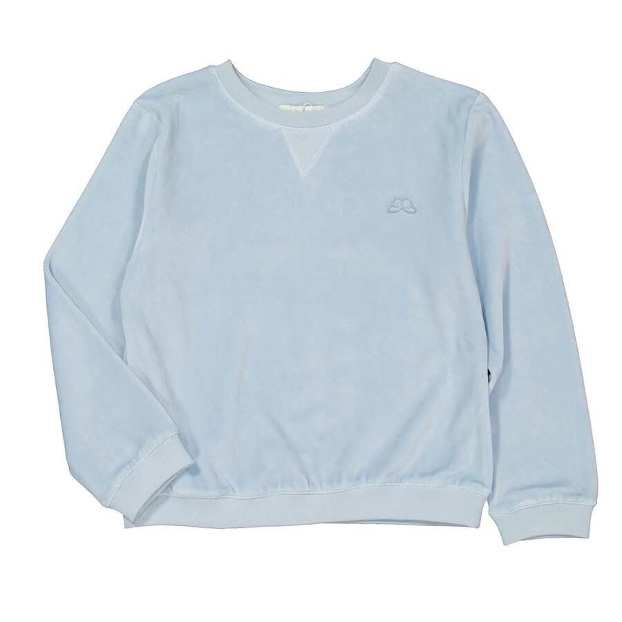 Kids Dusty Blue Velour Sweater
