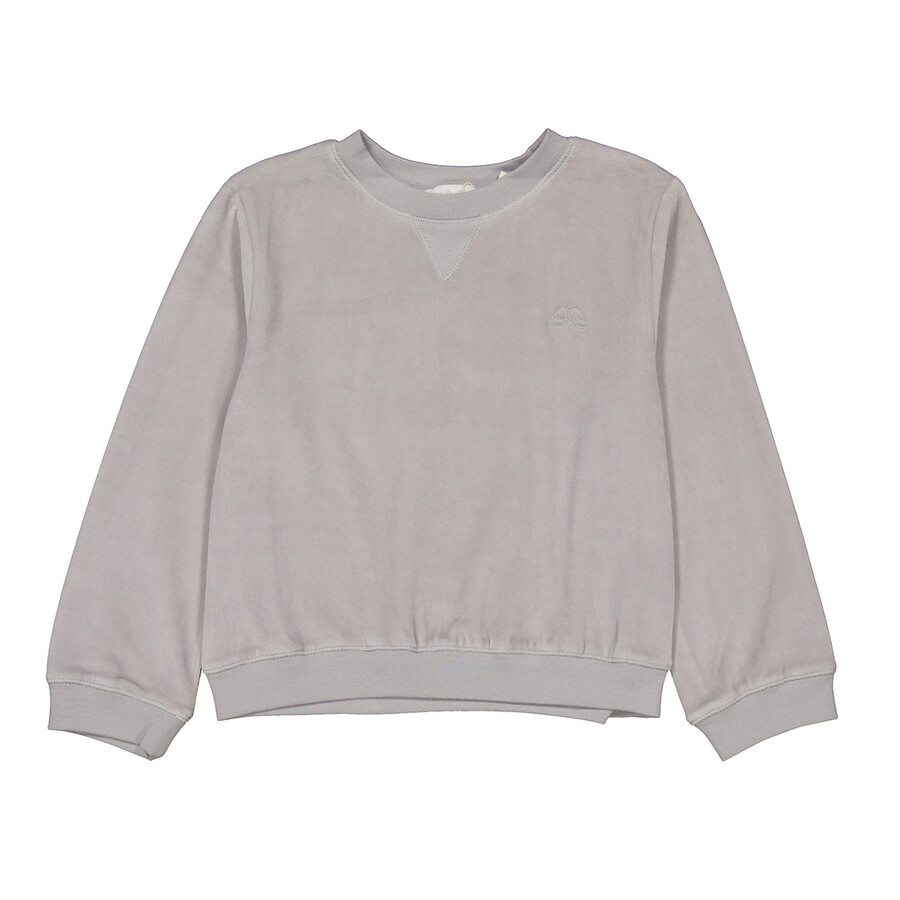 Kids Dusty Grey Velour Sweater