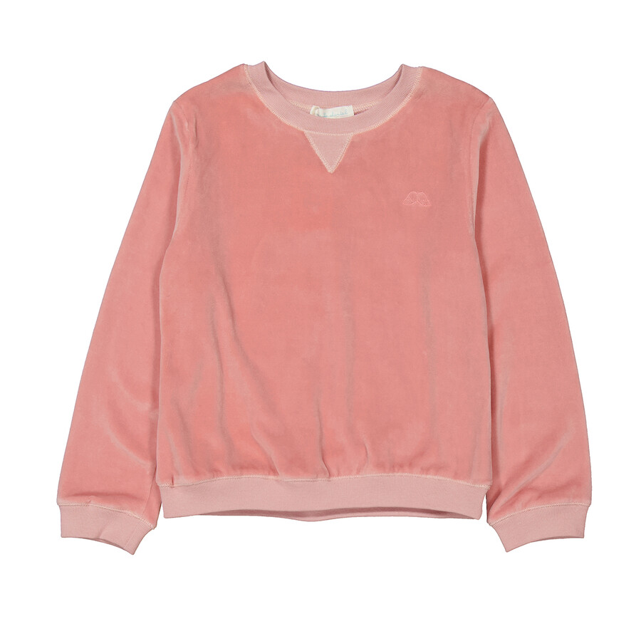 Kids Dusty Pink Velour Sweater