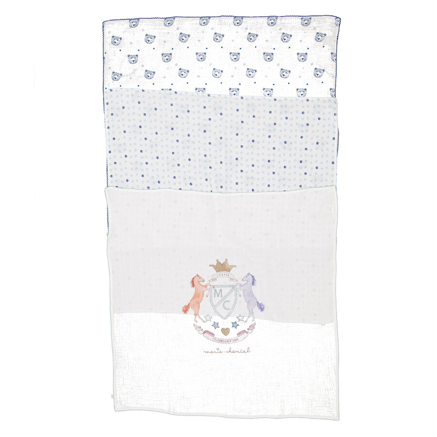 Marie Chantal Kids Graphic-print Muslin Cloths In Blue