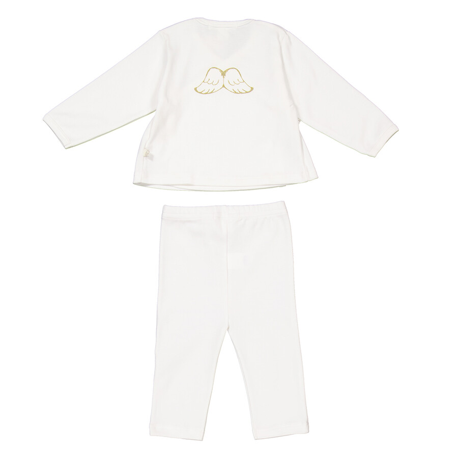 Marie Chantal V-neck Cotton Two-piece Set In Beige