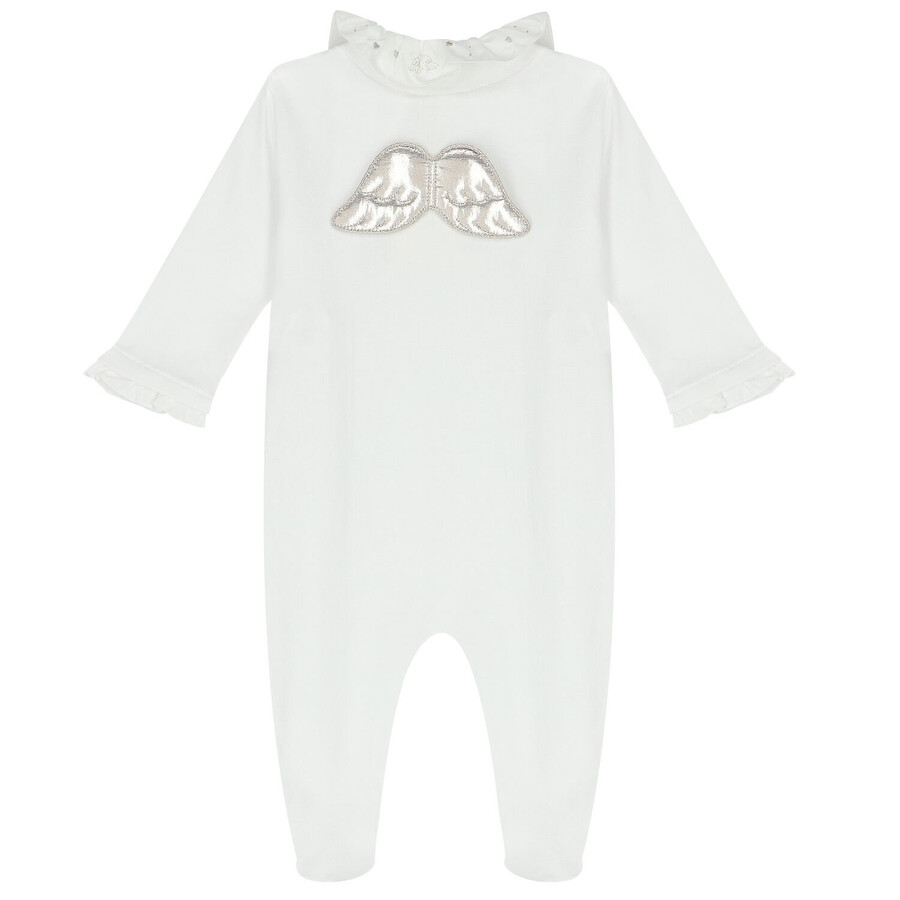 Marie Chantal Marie-chantal Ruffle-neck Cotton Pajamas In White