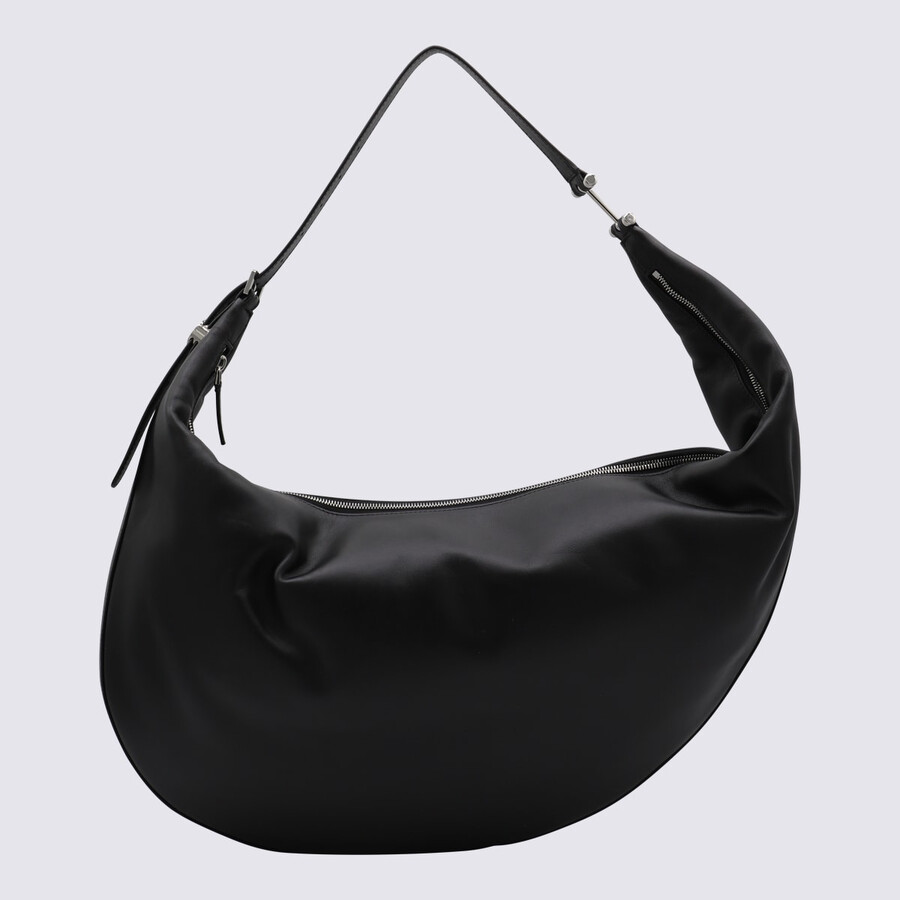 Marni Black Leather Hobo Dot Shoulder Bag In Black
